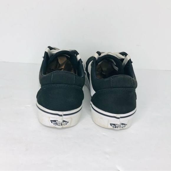 Vans off the wall low top canvas skate shoes black white women’s size 6.5 - Picture 4 of 8